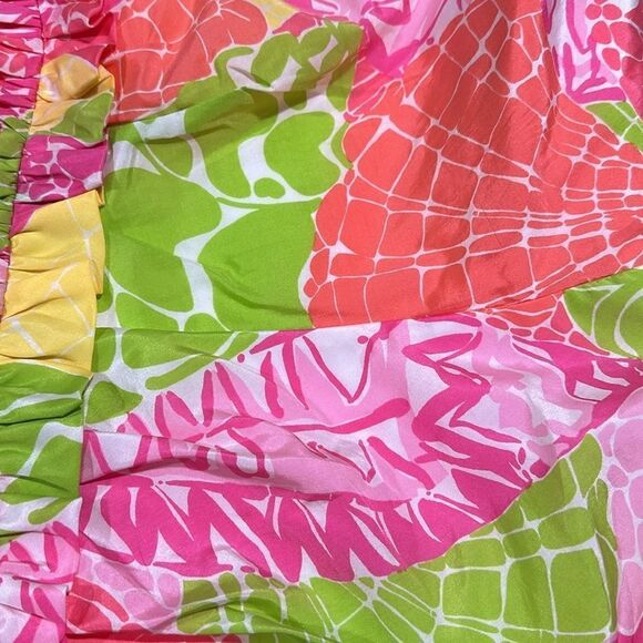 Lilly Pulitzer Julianne One Shoulder Dress Sz 8 Ginger Orange Floral - Picture 10 of 14